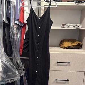 Elegant Black Button-Down Dress